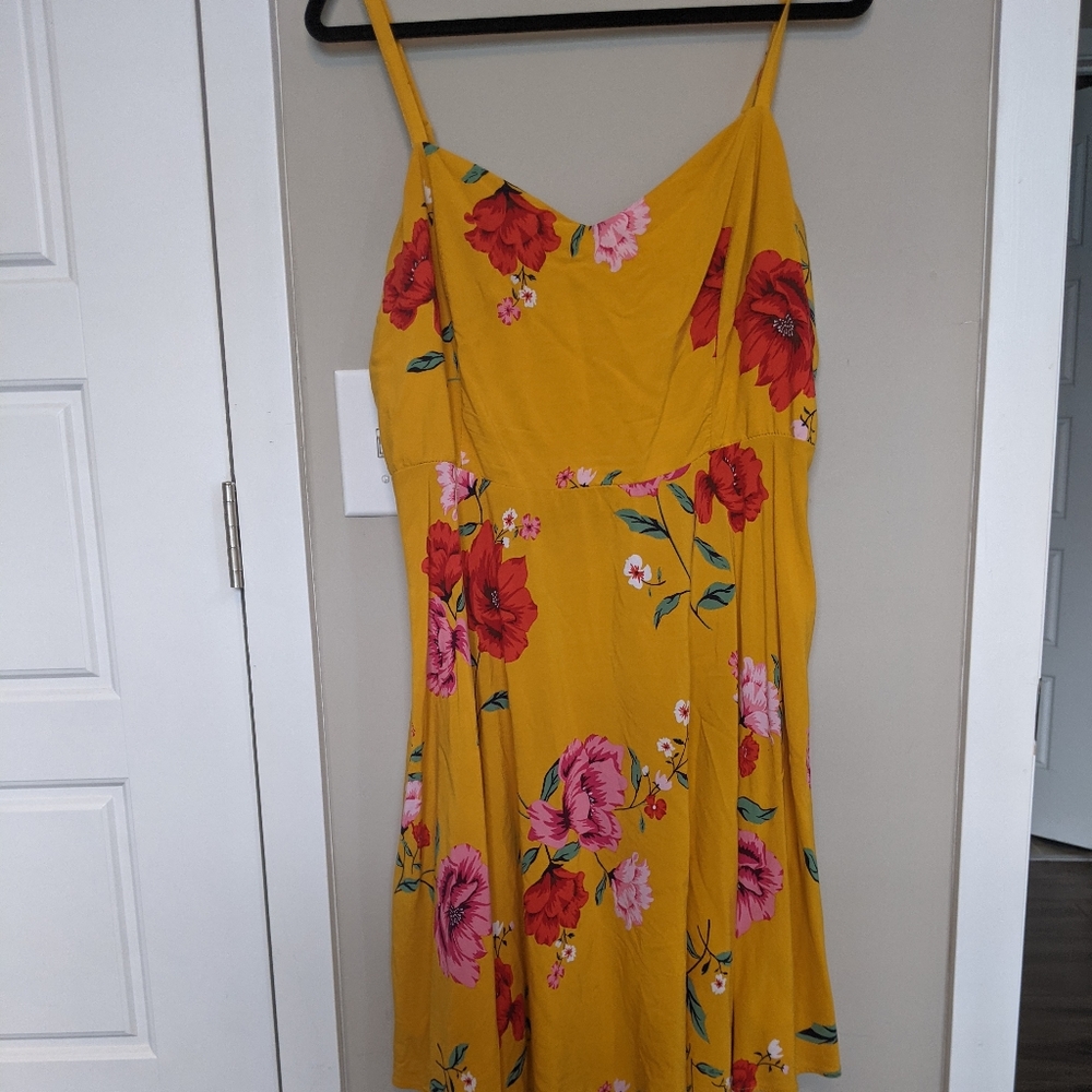 Yellow floral dress